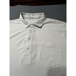 Southern Proper Mens White Performance Jersey Pocket Polo Shirt Size Medium